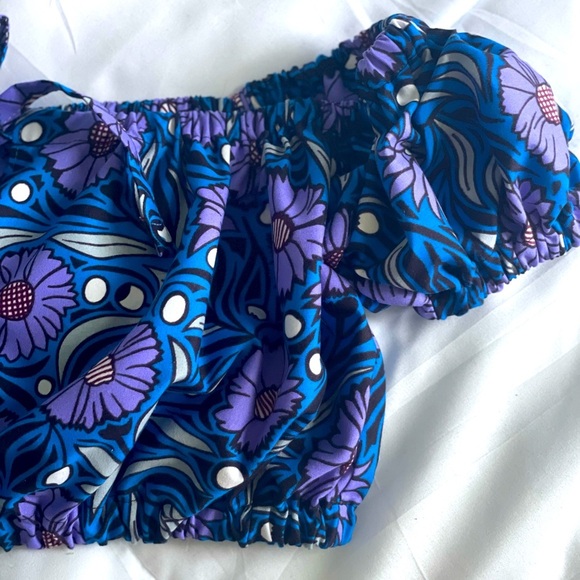 None Tops - Floral handmade crop top brand new never worn
